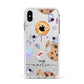 Candyland Galaxy Clear Personalised Apple iPhone Xs Max Impact Case White Edge on Silver Phone