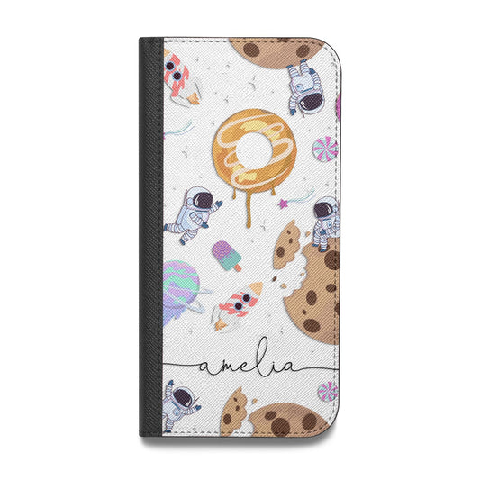 Candyland Galaxy Clear Personalised Vegan Leather Flip Samsung Case