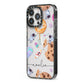 Candyland Galaxy Clear Personalised iPhone 13 Pro Black Impact Case Side Angle on Silver phone