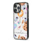Candyland Galaxy Clear Personalised iPhone 13 Pro Max Black Impact Case Side Angle on Silver phone