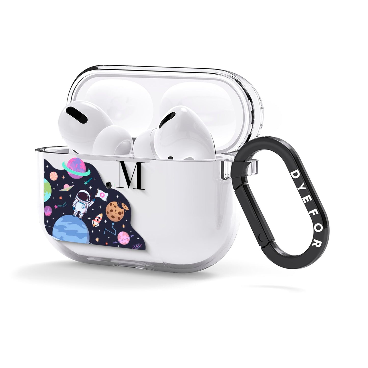 Candyland Galaxy Custom Initial AirPods Clear Case 3rd Gen Side Image