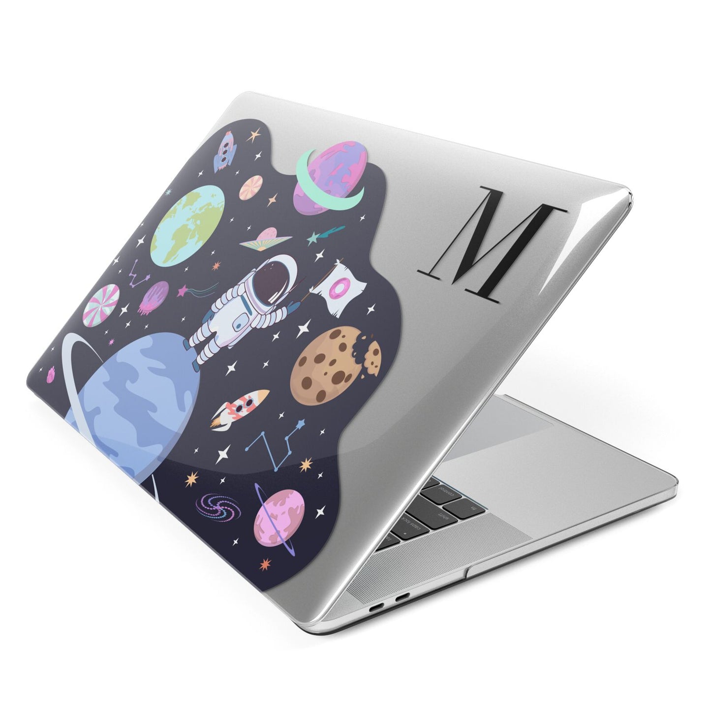 Candyland Galaxy Custom Initial Apple MacBook Case Side View