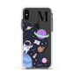 Candyland Galaxy Custom Initial Apple iPhone Xs Impact Case White Edge on Black Phone