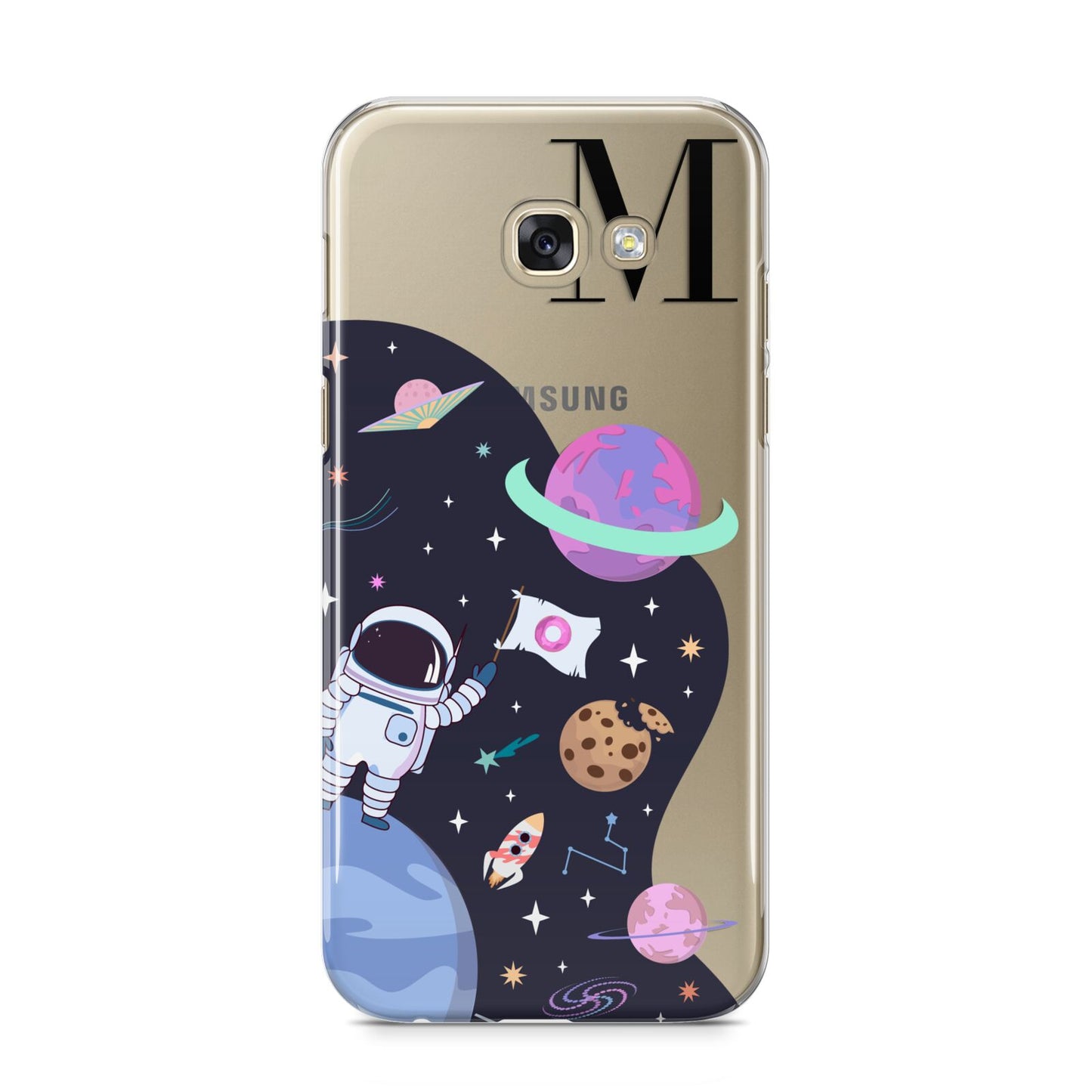 Candyland Galaxy Custom Initial Samsung Galaxy A5 2017 Case on gold phone