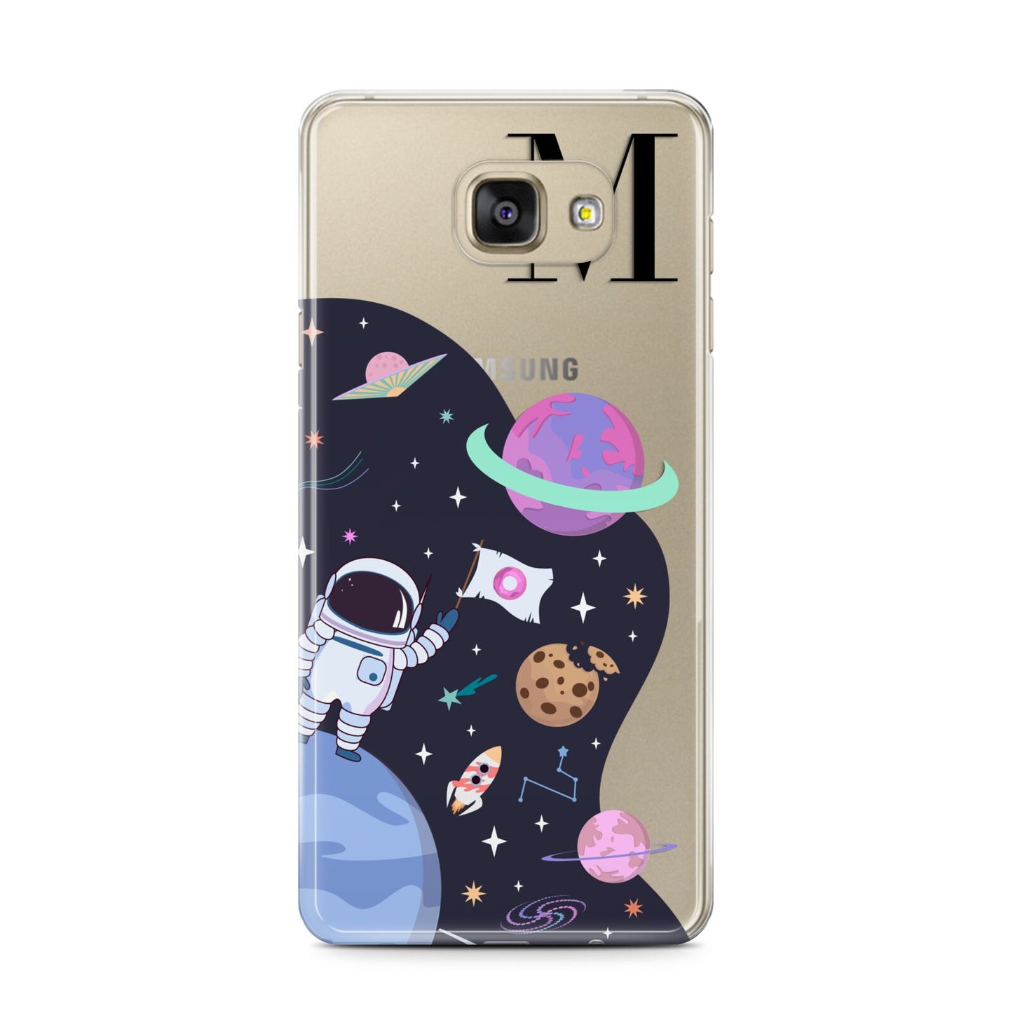 Candyland Galaxy Custom Initial Samsung Galaxy A7 2016 Case on gold phone