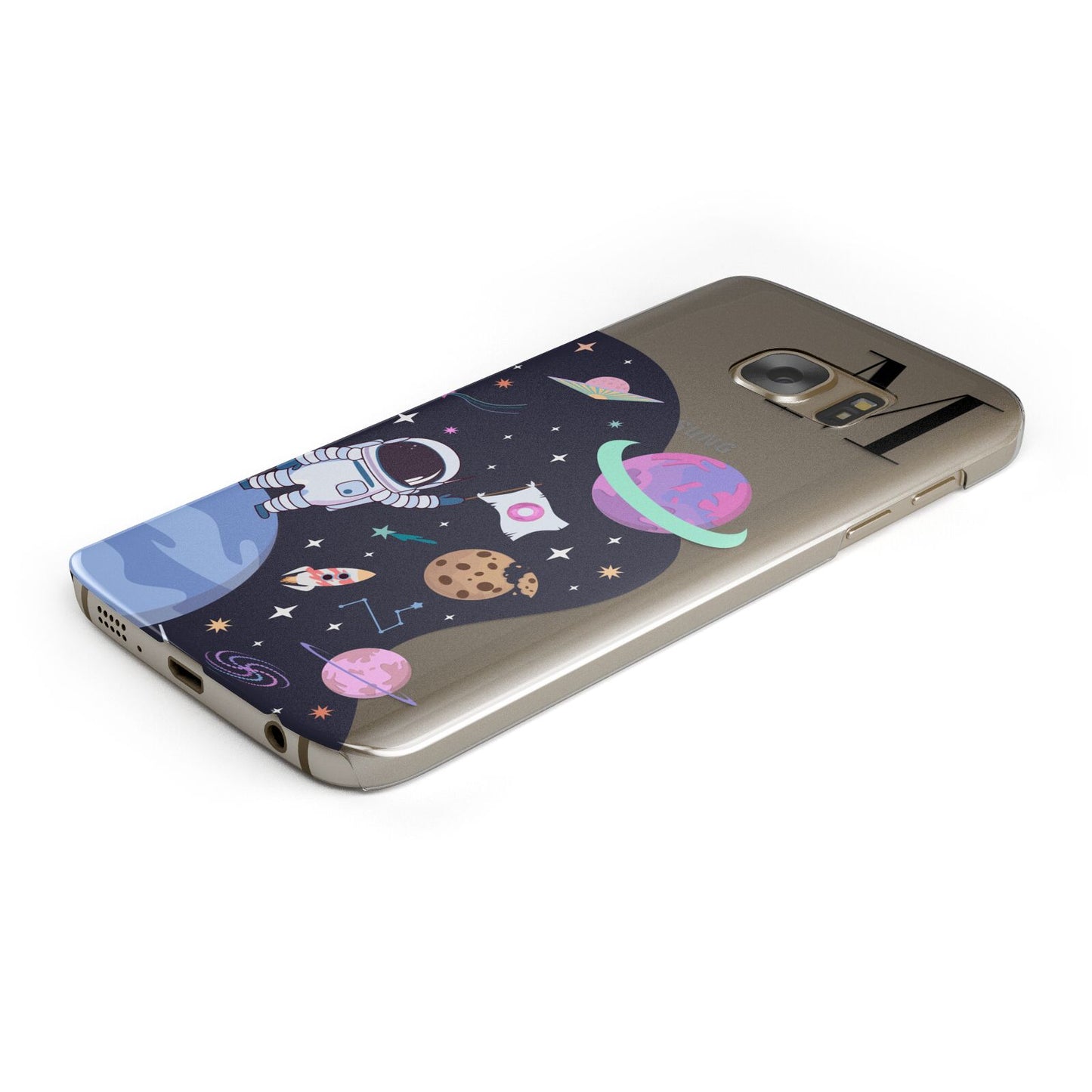 Candyland Galaxy Custom Initial Samsung Galaxy Case Bottom Cutout