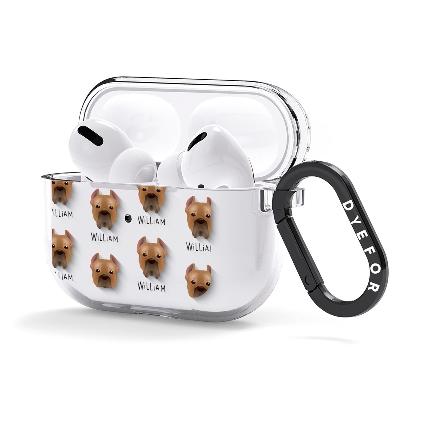 Cane Corso Italiano Icon with Name AirPods Clear Case 3rd Gen Side Image
