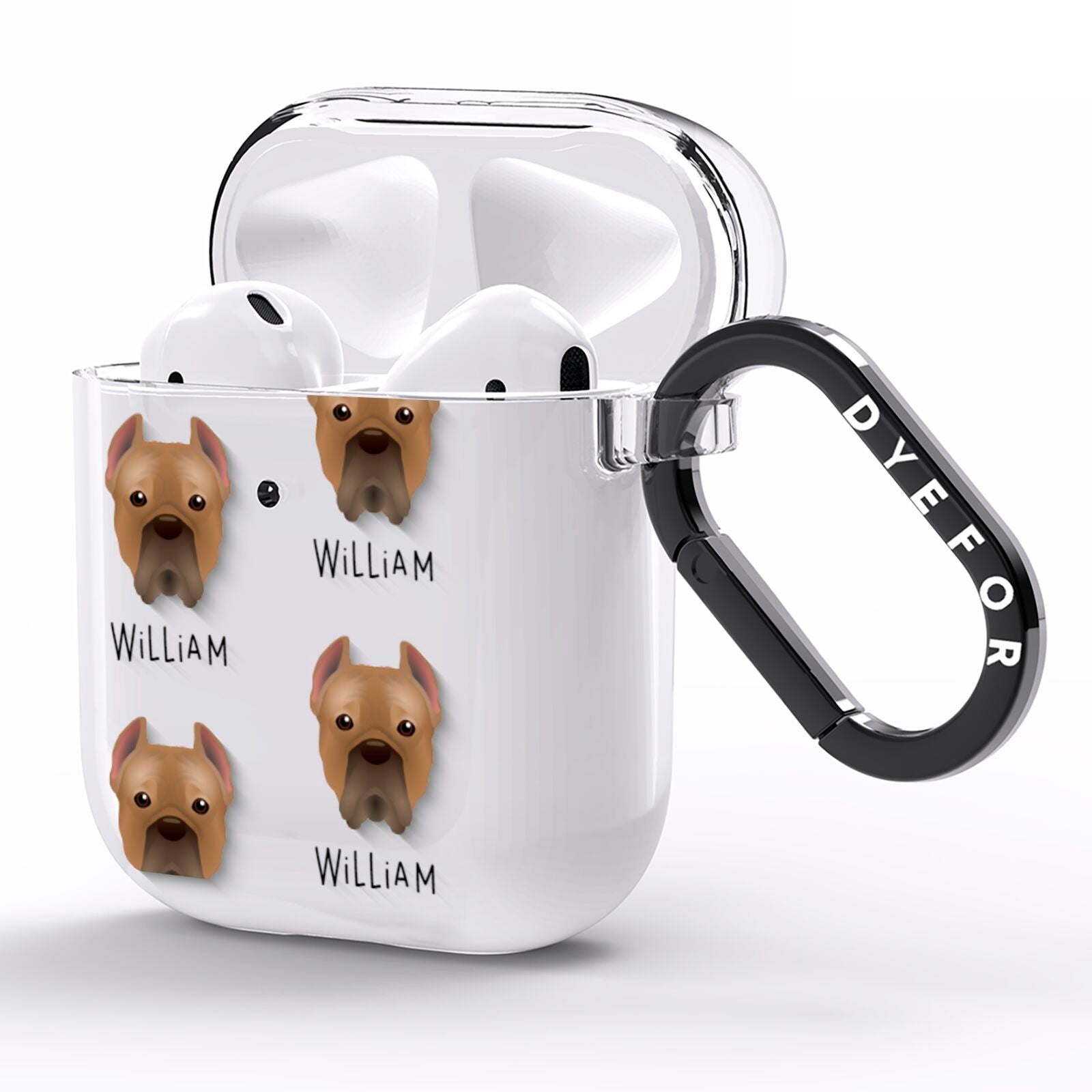 Cane Corso Italiano Icon with Name AirPods Clear Case Side Image