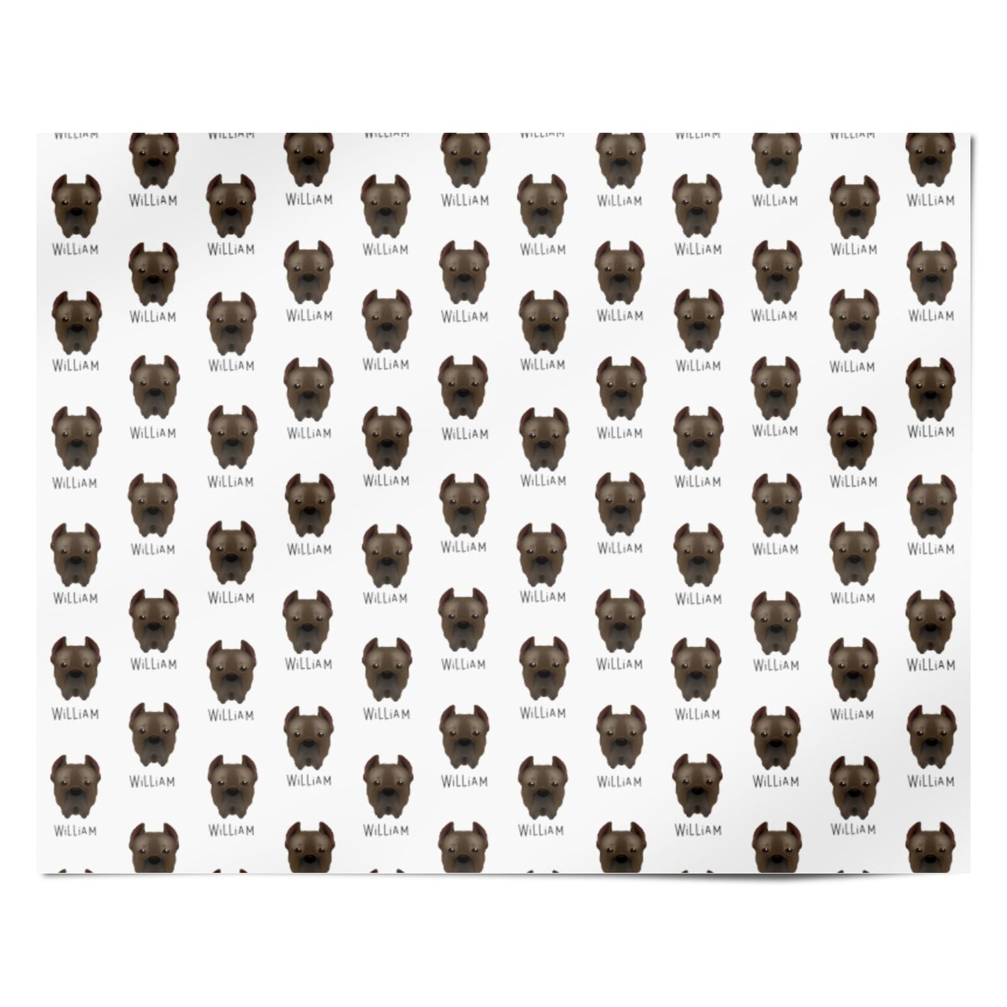 Cane Corso Italiano Icon with Name Personalised Wrapping Paper Alternative