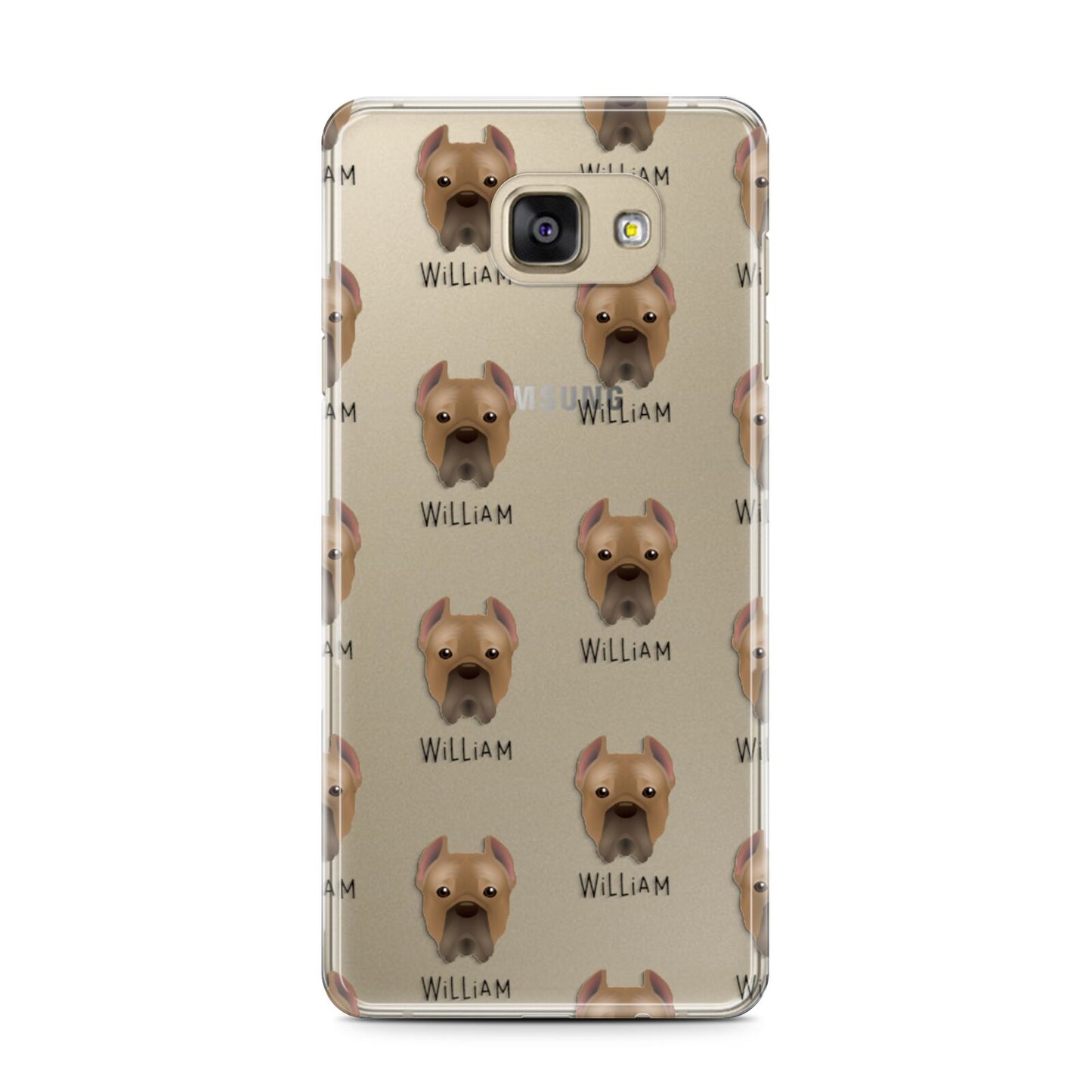 Cane Corso Italiano Icon with Name Samsung Galaxy A7 2016 Case on gold phone