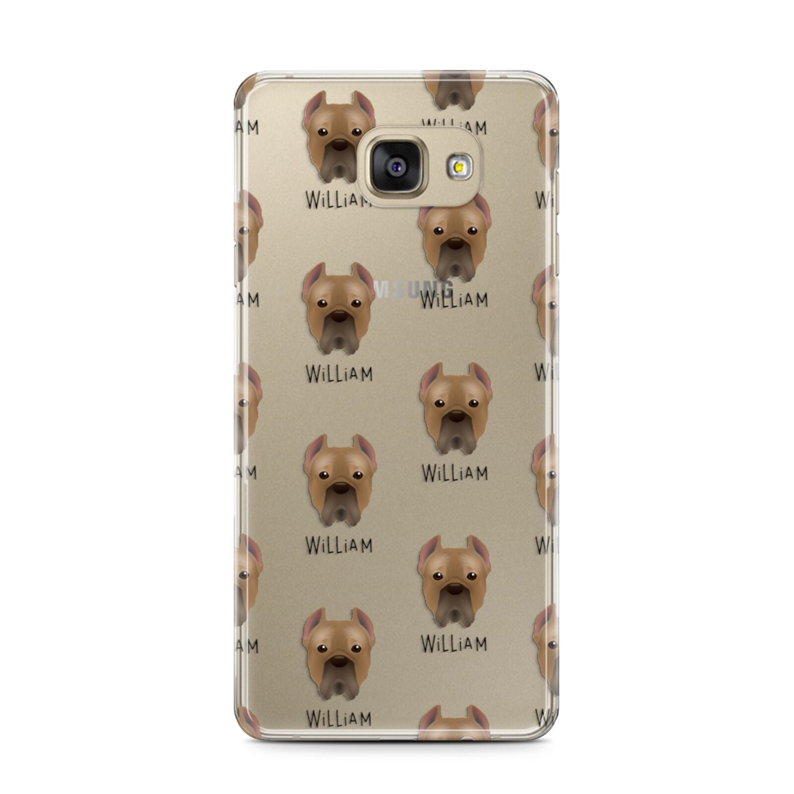 Cane Corso Italiano Icon with Name Samsung Galaxy A7 2016 Case on gold phone