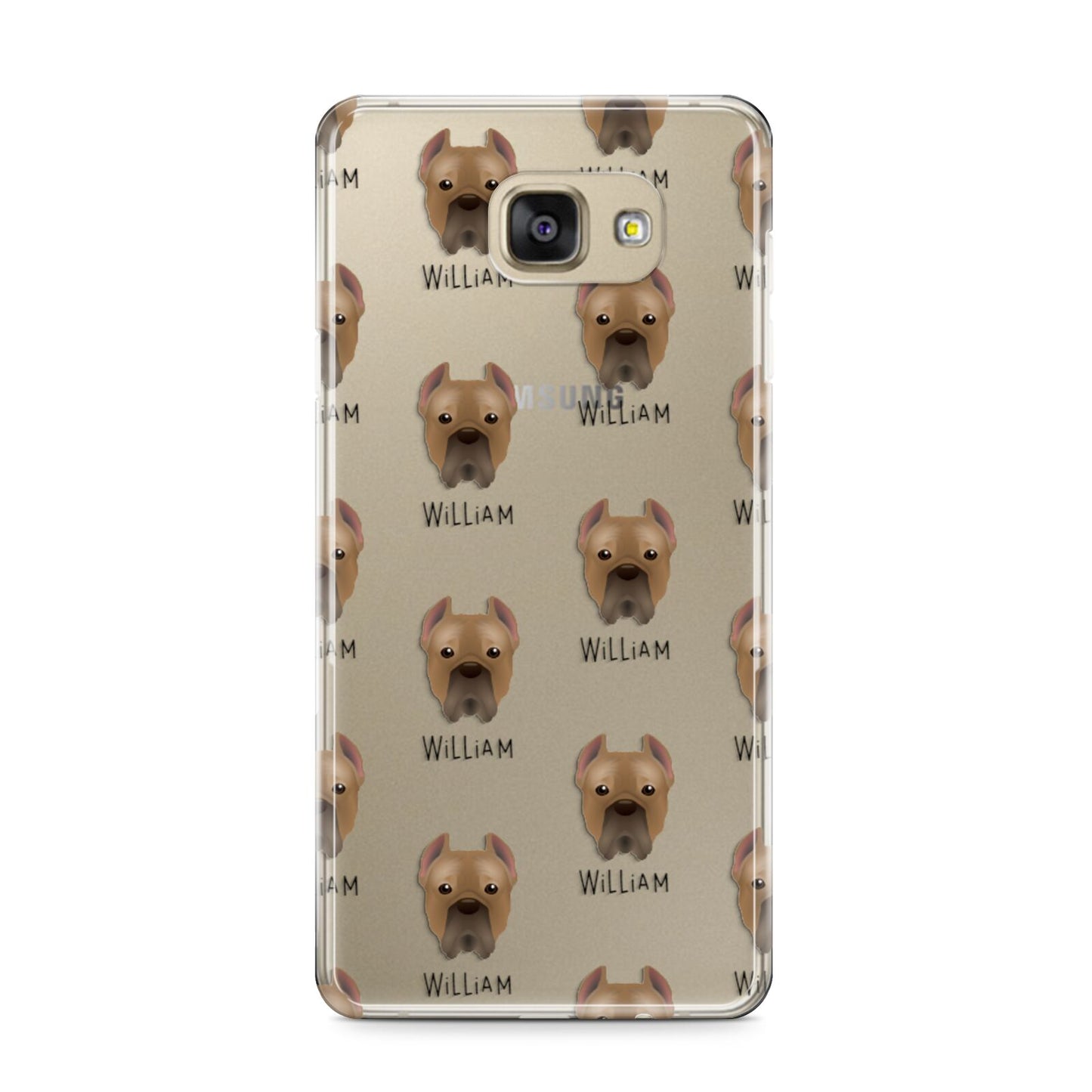 Cane Corso Italiano Icon with Name Samsung Galaxy A9 2016 Case on gold phone
