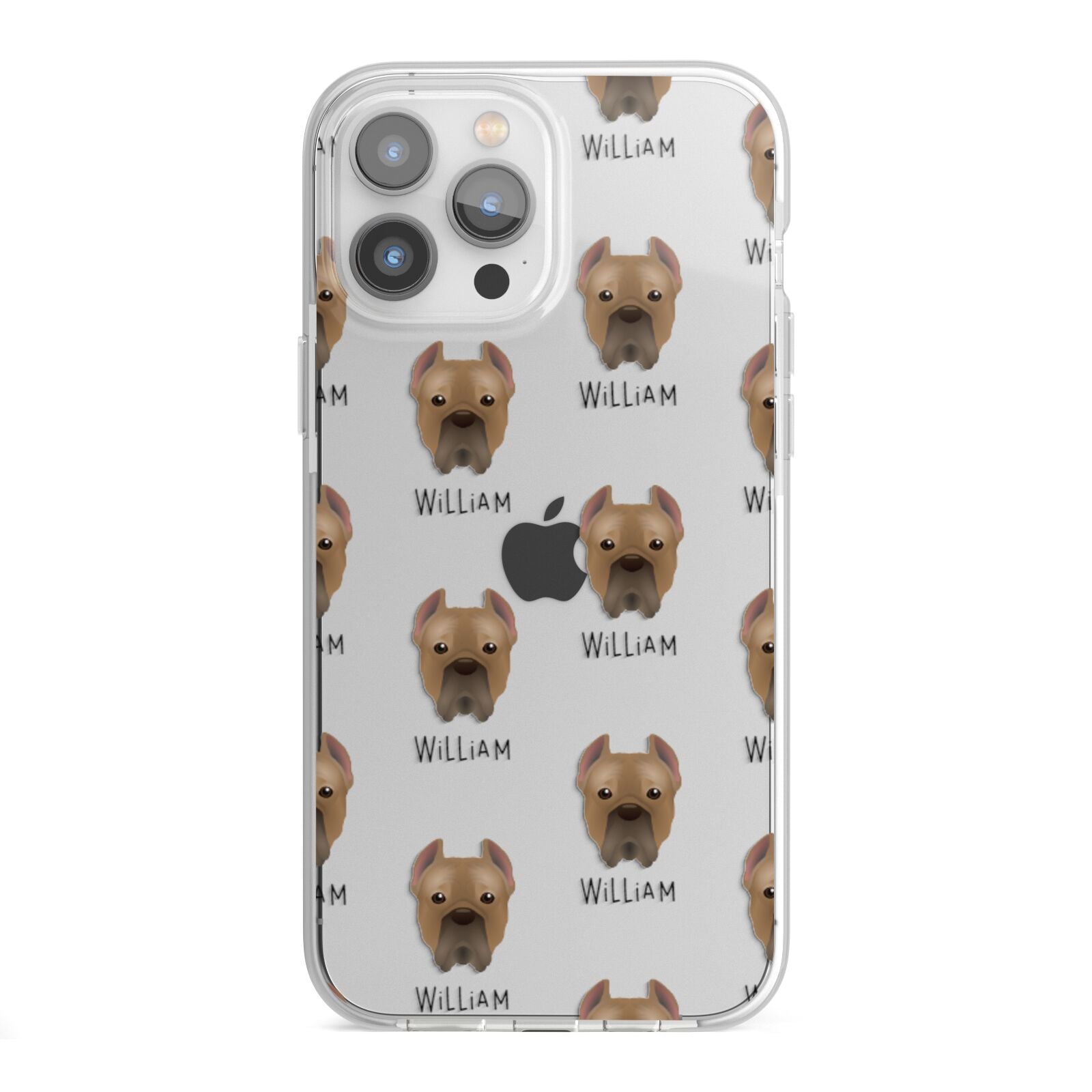 Cane Corso Italiano Icon with Name iPhone 13 Pro Max TPU Impact Case with White Edges