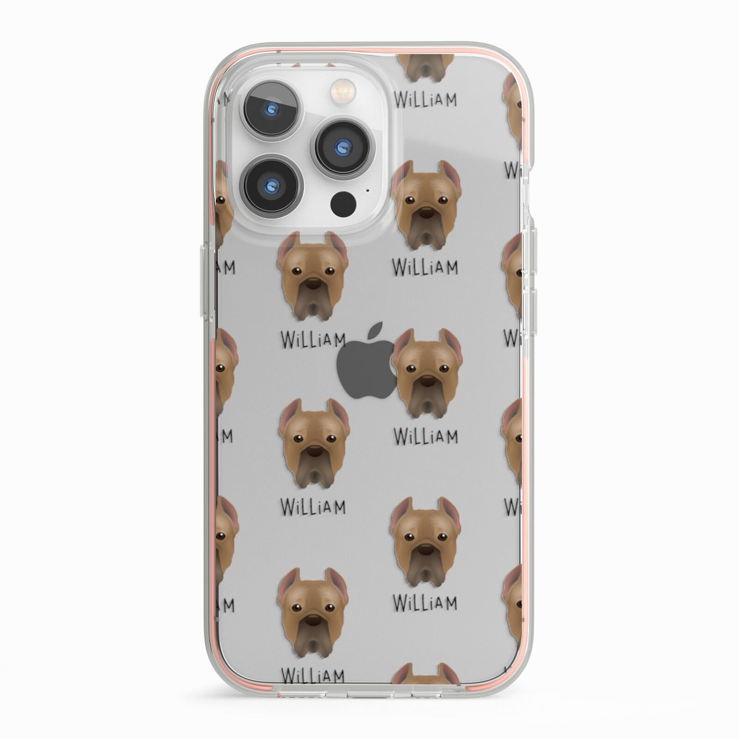 Cane Corso Italiano Icon with Name iPhone 13 Pro TPU Impact Case with Pink Edges