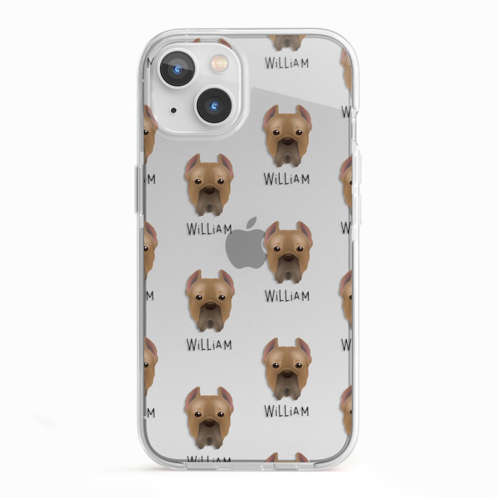 Cane Corso Italiano Icon with Name iPhone 13 TPU Impact Case with White Edges