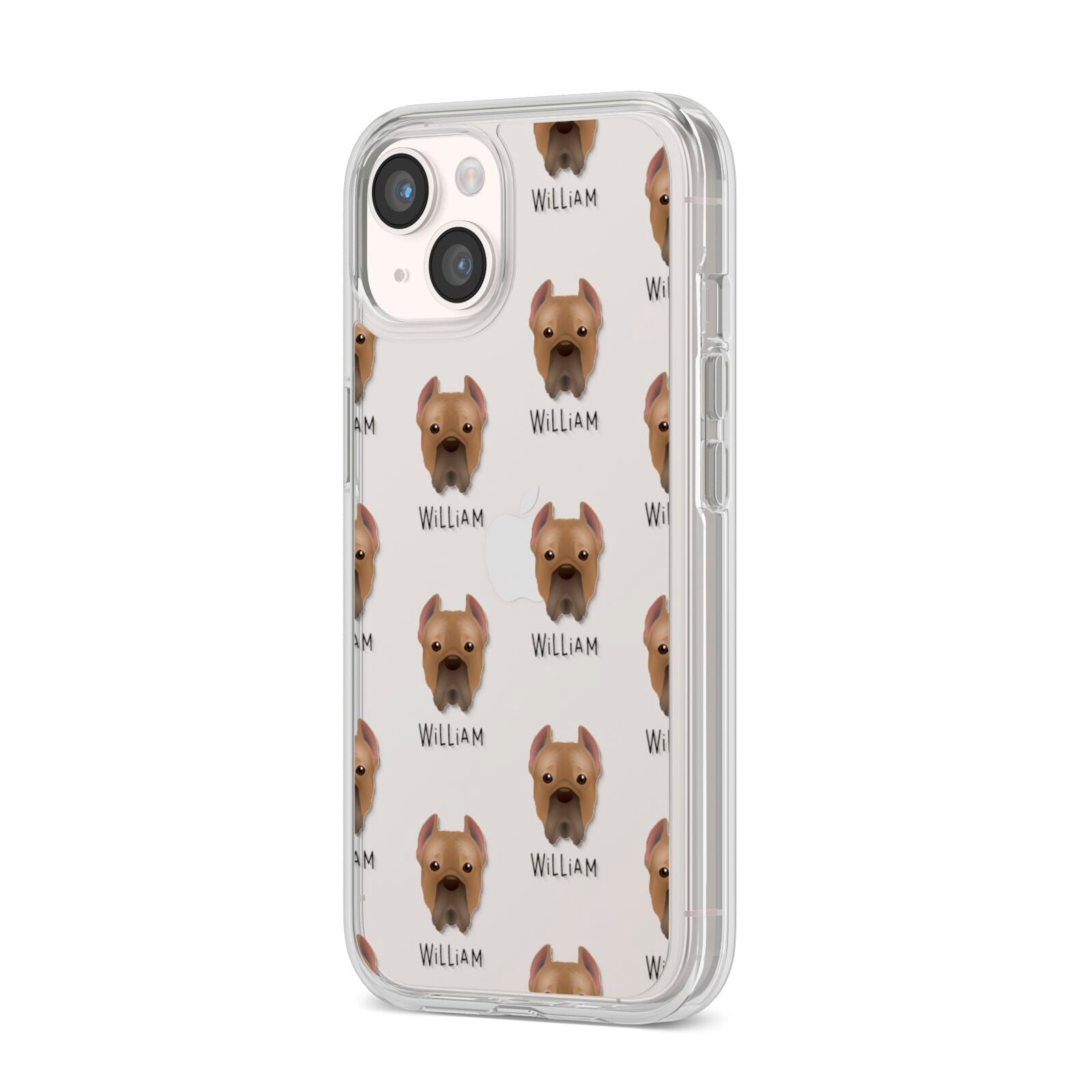 Cane Corso Italiano Icon with Name iPhone 14 Clear Tough Case Starlight Angled Image