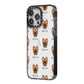 Cane Corso Italiano Icon with Name iPhone 14 Pro Max Black Impact Case Side Angle on Silver phone