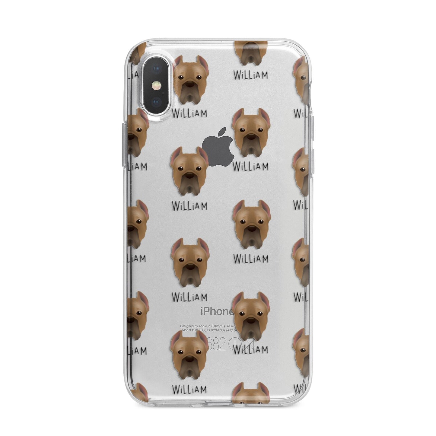 Cane Corso Italiano Icon with Name iPhone X Bumper Case on Silver iPhone Alternative Image 1