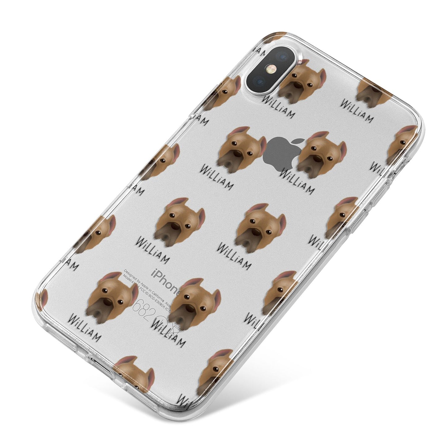 Cane Corso Italiano Icon with Name iPhone X Bumper Case on Silver iPhone