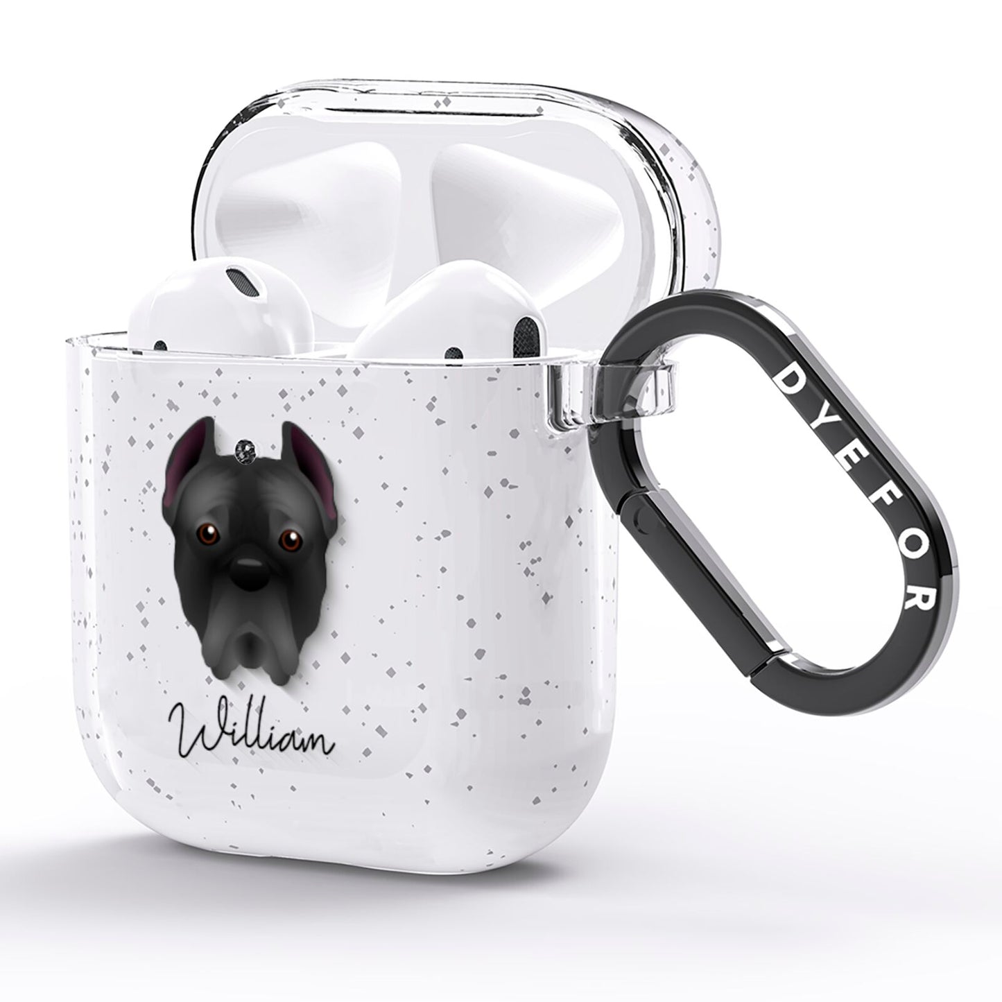 Cane Corso Italiano Personalised AirPods Glitter Case Side Image