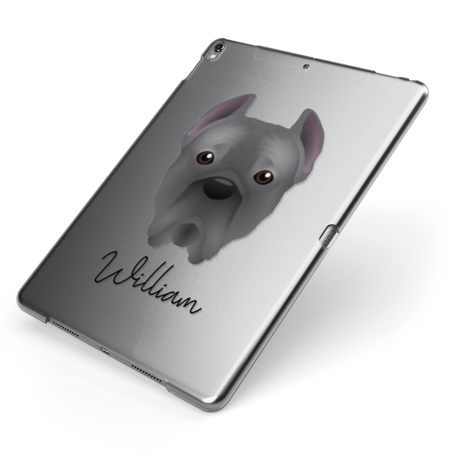 Cane Corso Italiano Personalised Apple iPad Case on Grey iPad Side View