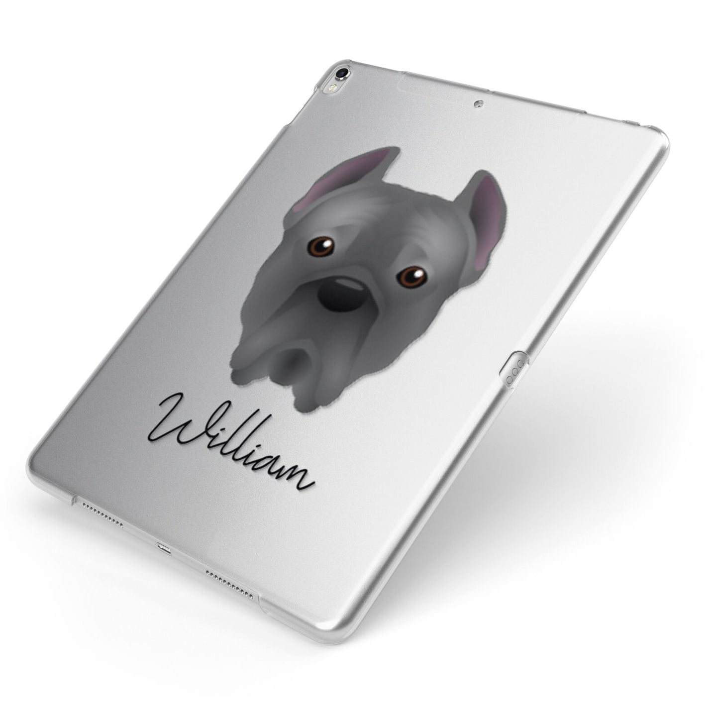 Cane Corso Italiano Personalised Apple iPad Case on Silver iPad Side View