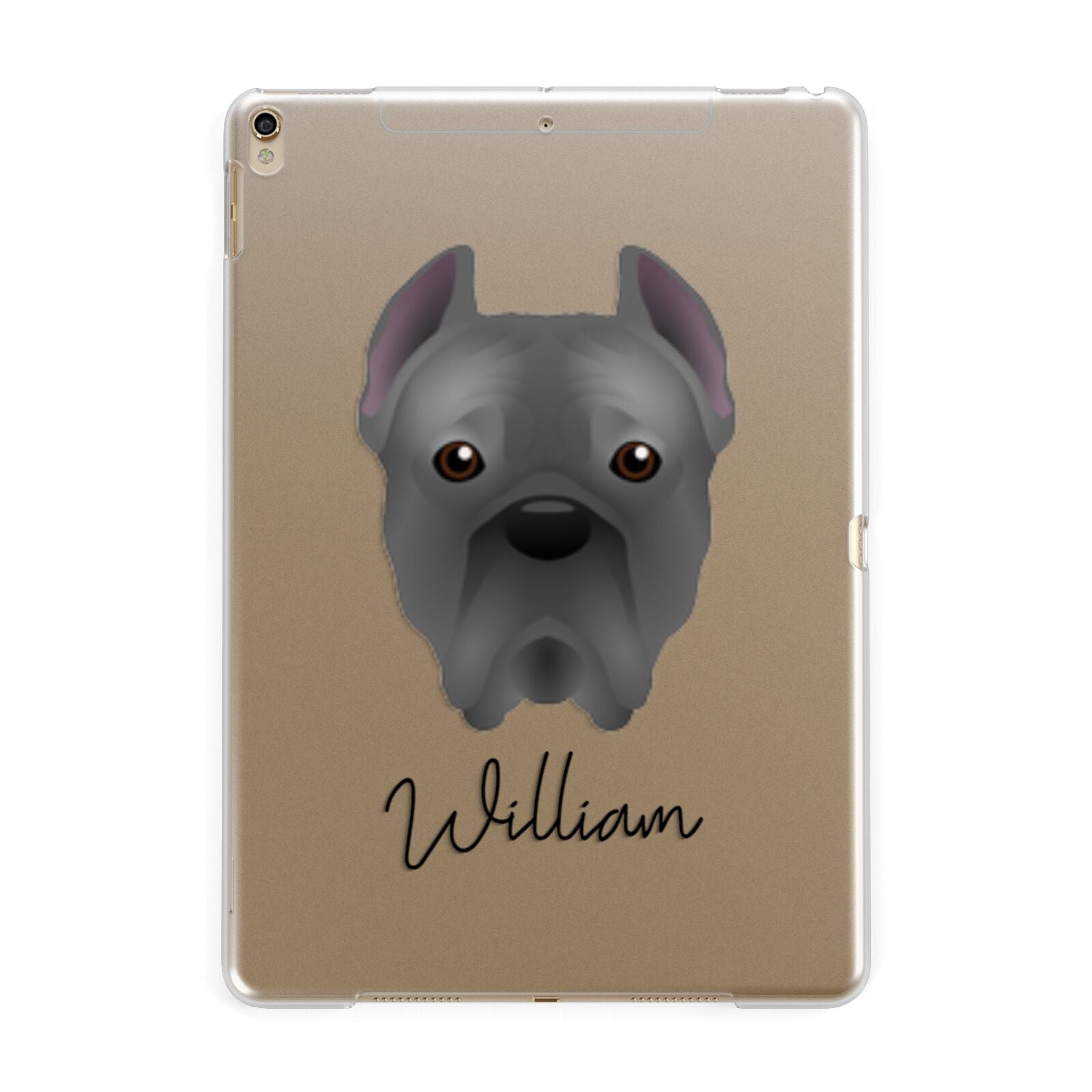 Cane Corso Italiano Personalised Apple iPad Gold Case