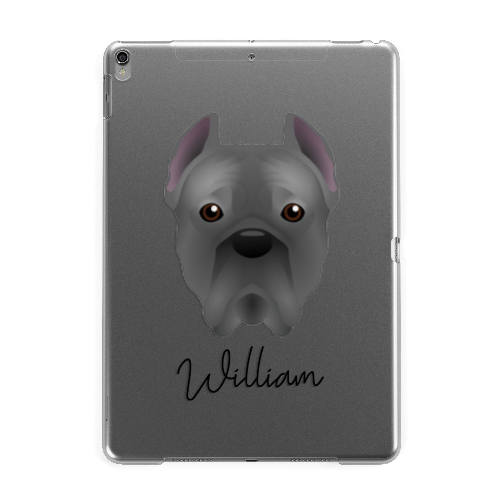 Cane Corso Italiano Personalised Apple iPad Grey Case