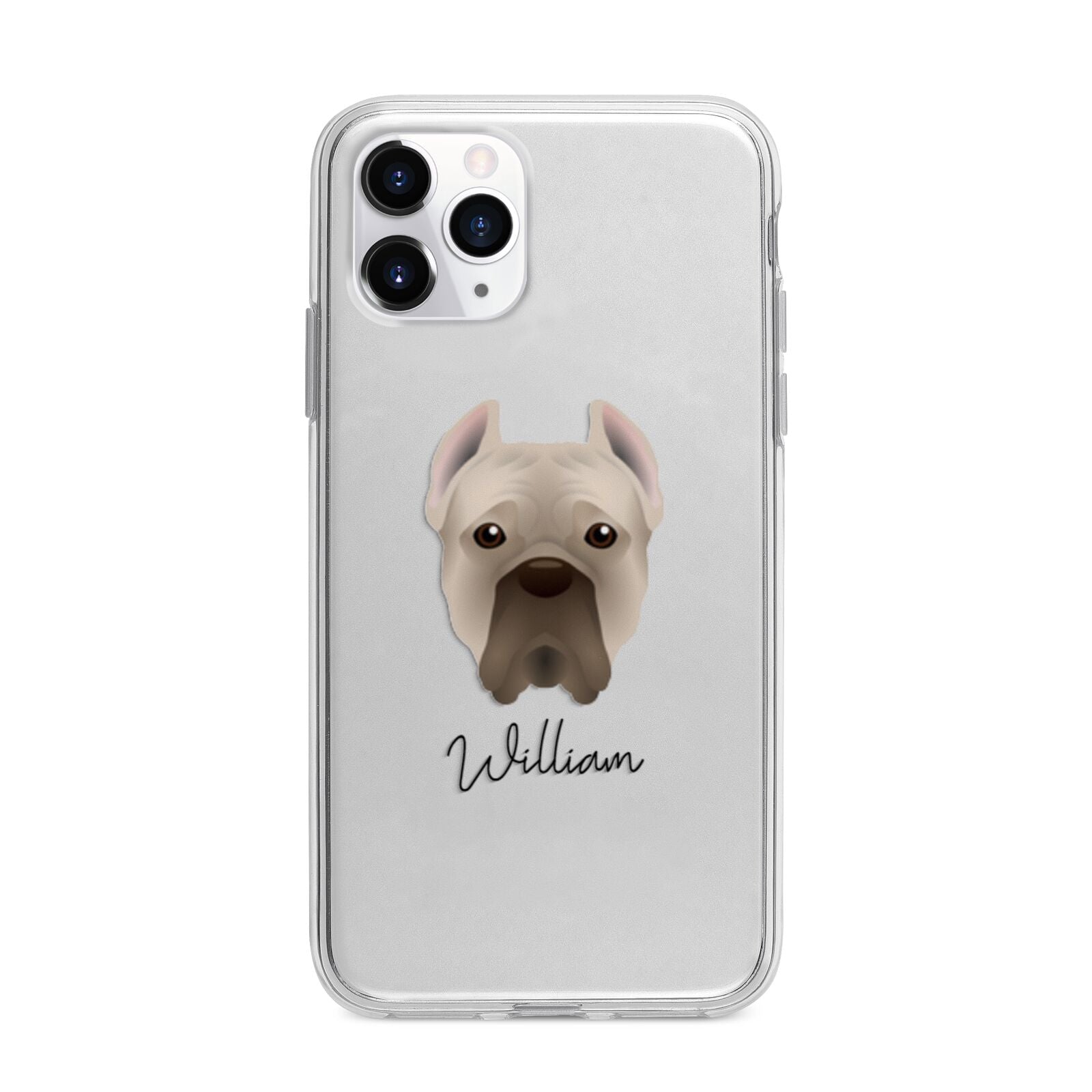 Cane Corso Italiano Personalised Apple iPhone 11 Pro in Silver with Bumper Case