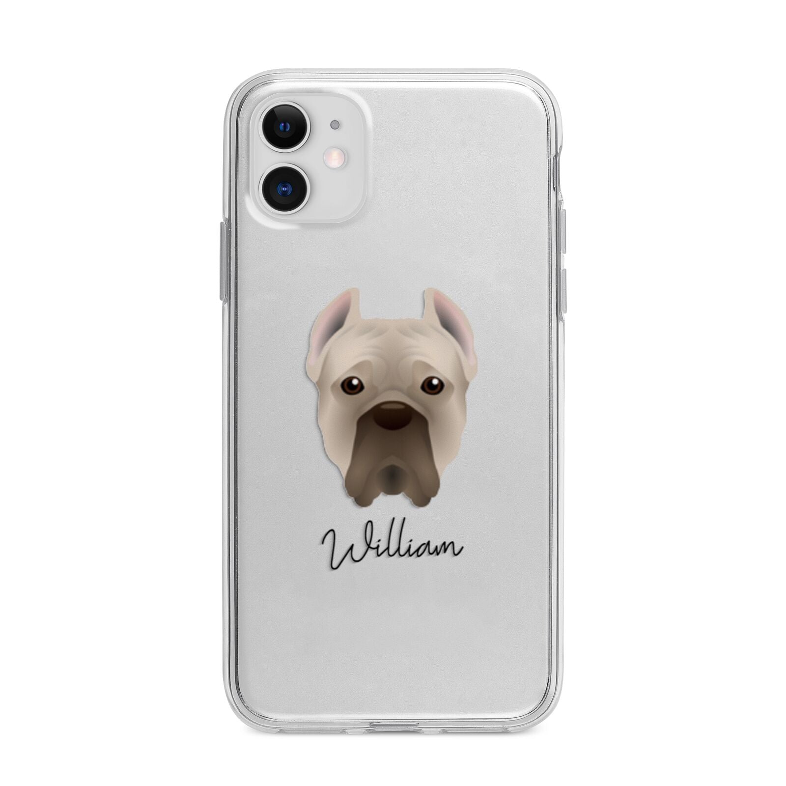 Cane Corso Italiano Personalised Apple iPhone 11 in White with Bumper Case