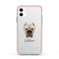 Cane Corso Italiano Personalised Apple iPhone 11 in White with Pink Impact Case