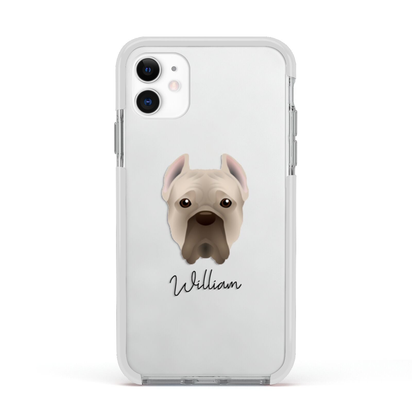 Cane Corso Italiano Personalised Apple iPhone 11 in White with White Impact Case