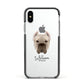 Cane Corso Italiano Personalised Apple iPhone Xs Impact Case Black Edge on Silver Phone