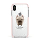 Cane Corso Italiano Personalised Apple iPhone Xs Impact Case Pink Edge on Silver Phone