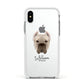 Cane Corso Italiano Personalised Apple iPhone Xs Impact Case White Edge on Silver Phone