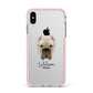 Cane Corso Italiano Personalised Apple iPhone Xs Max Impact Case Pink Edge on Silver Phone