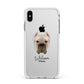 Cane Corso Italiano Personalised Apple iPhone Xs Max Impact Case White Edge on Silver Phone