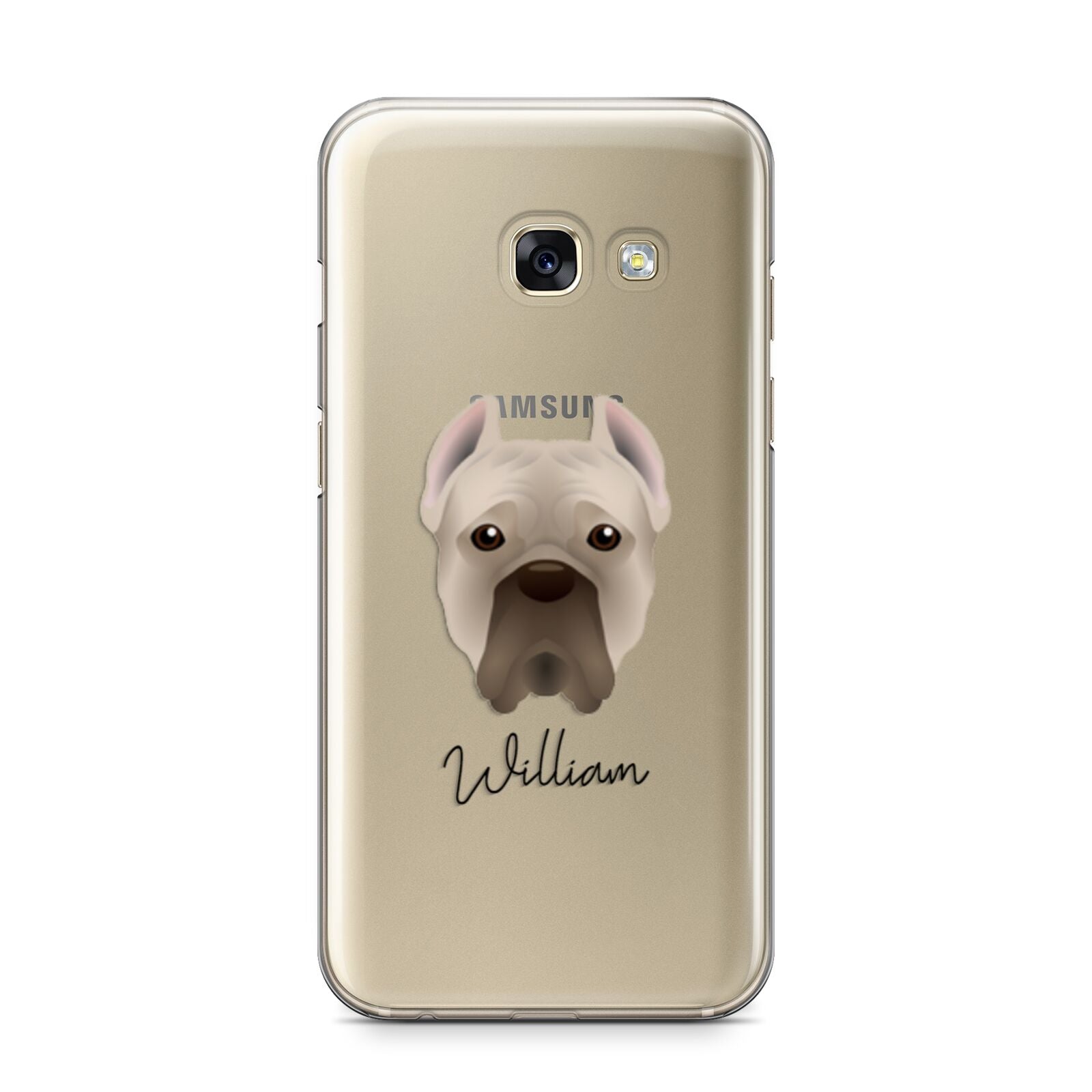 Cane Corso Italiano Personalised Samsung Galaxy A3 2017 Case on gold phone