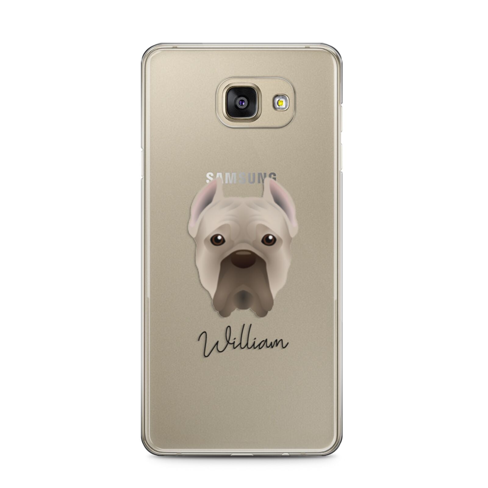 Cane Corso Italiano Personalised Samsung Galaxy A5 2016 Case on gold phone