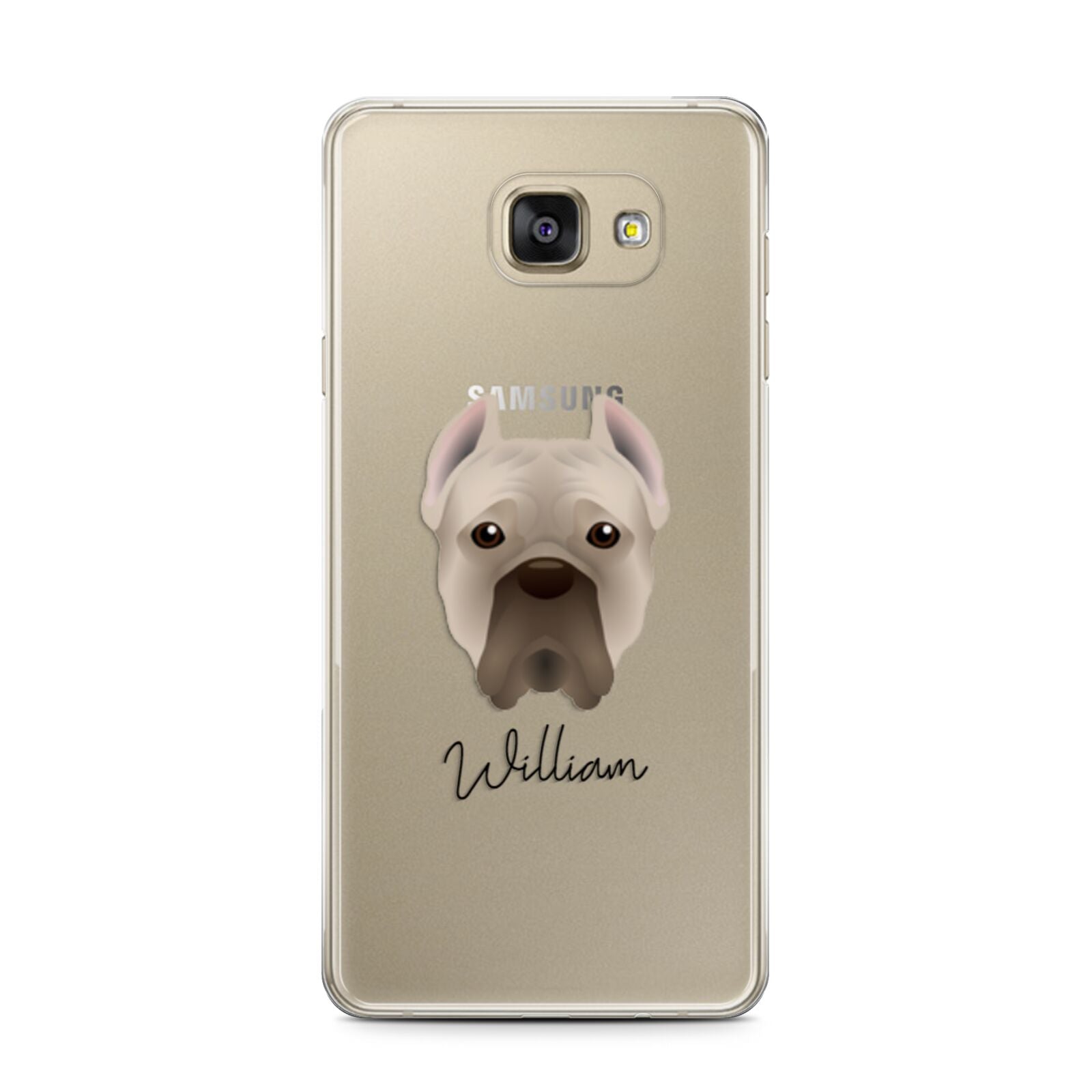 Cane Corso Italiano Personalised Samsung Galaxy A7 2016 Case on gold phone