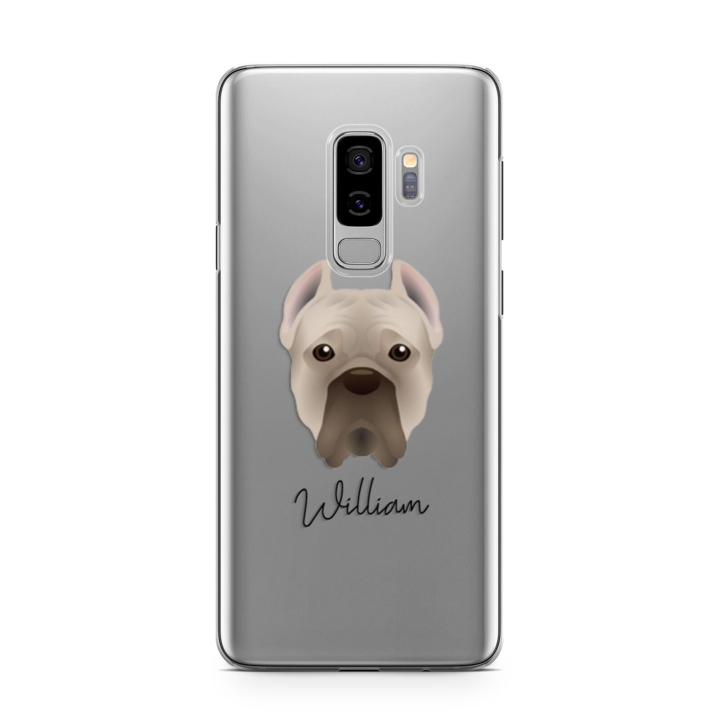 Cane Corso Italiano Personalised Samsung Galaxy S9 Plus Case on Silver phone