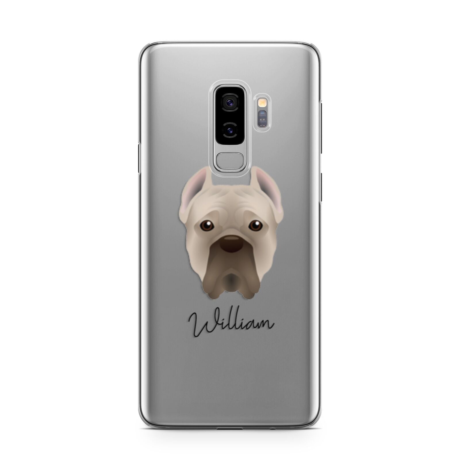 Cane Corso Italiano Personalised Samsung Galaxy S9 Plus Case on Silver phone