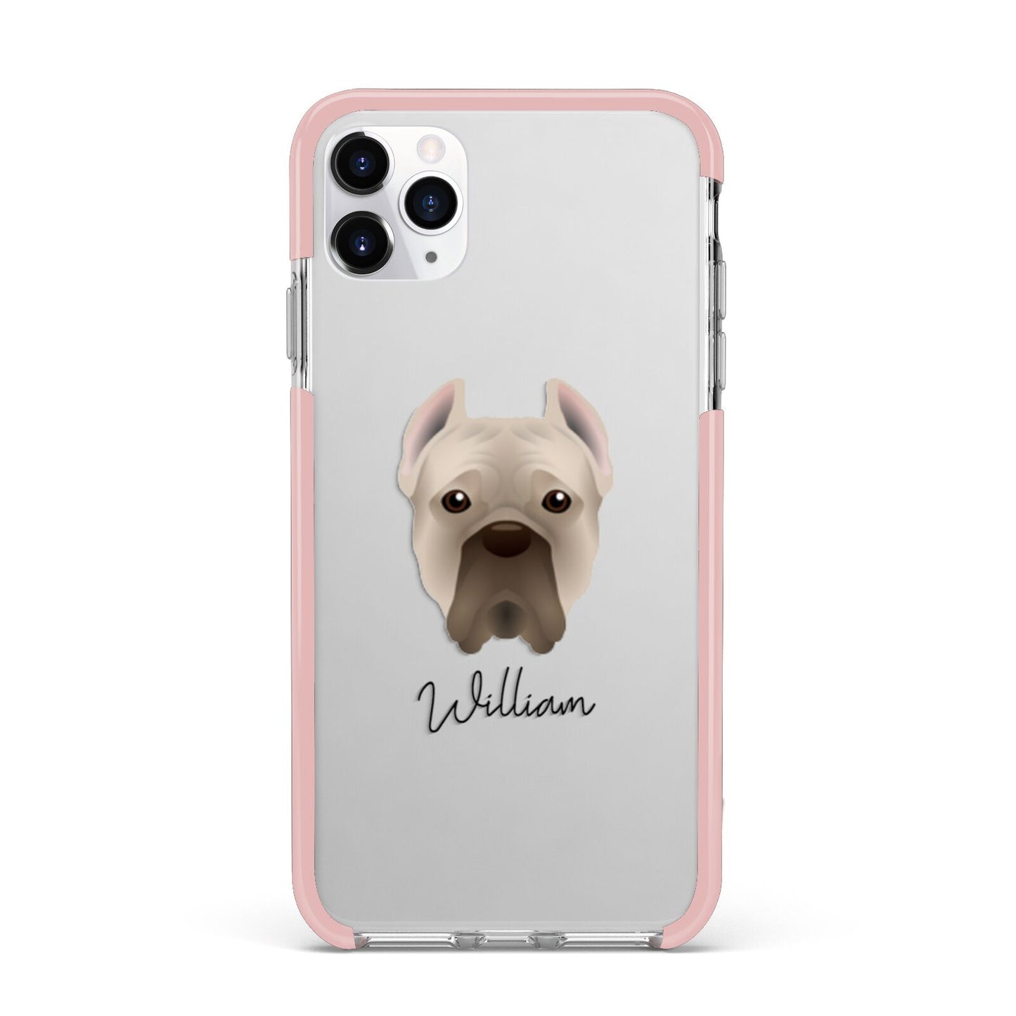 Cane Corso Italiano Personalised iPhone 11 Pro Max Impact Pink Edge Case