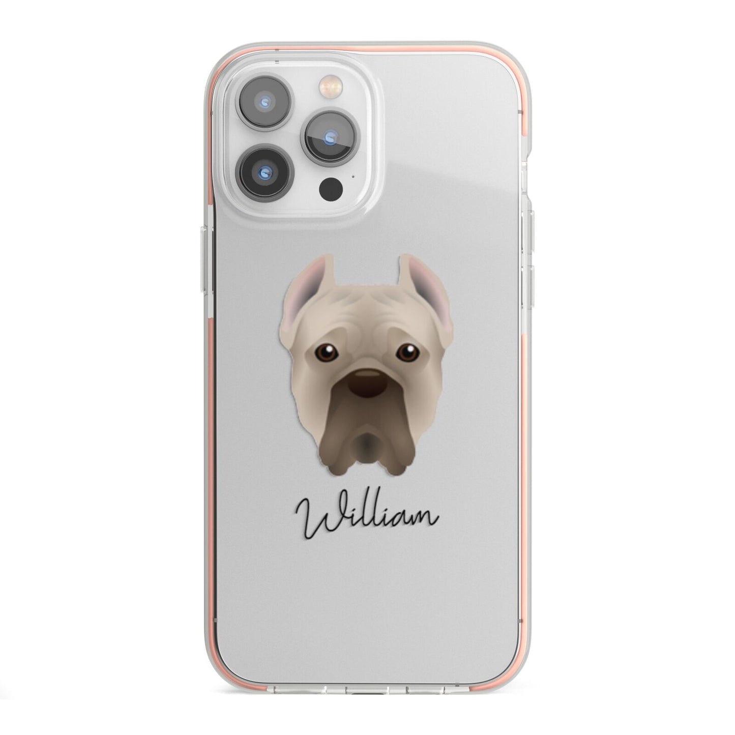 Cane Corso Italiano Personalised iPhone 13 Pro Max TPU Impact Case with Pink Edges