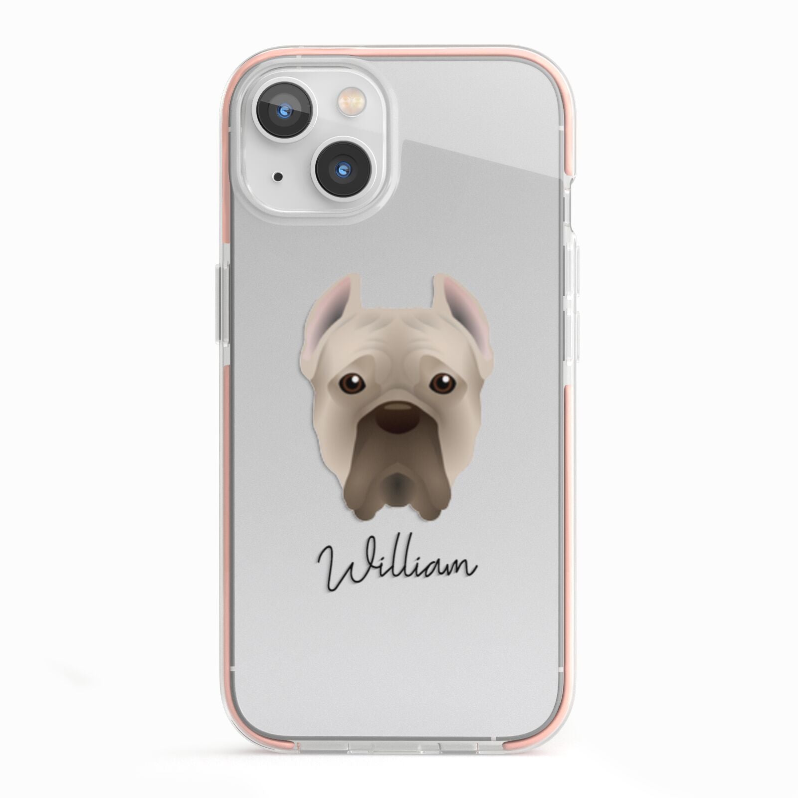 Cane Corso Italiano Personalised iPhone 13 TPU Impact Case with Pink Edges