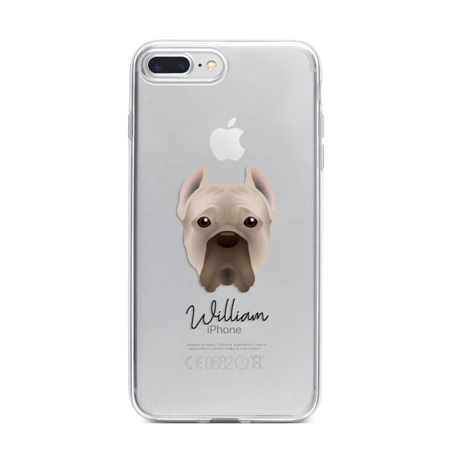 Cane Corso Italiano Personalised iPhone 7 Plus Bumper Case on Silver iPhone