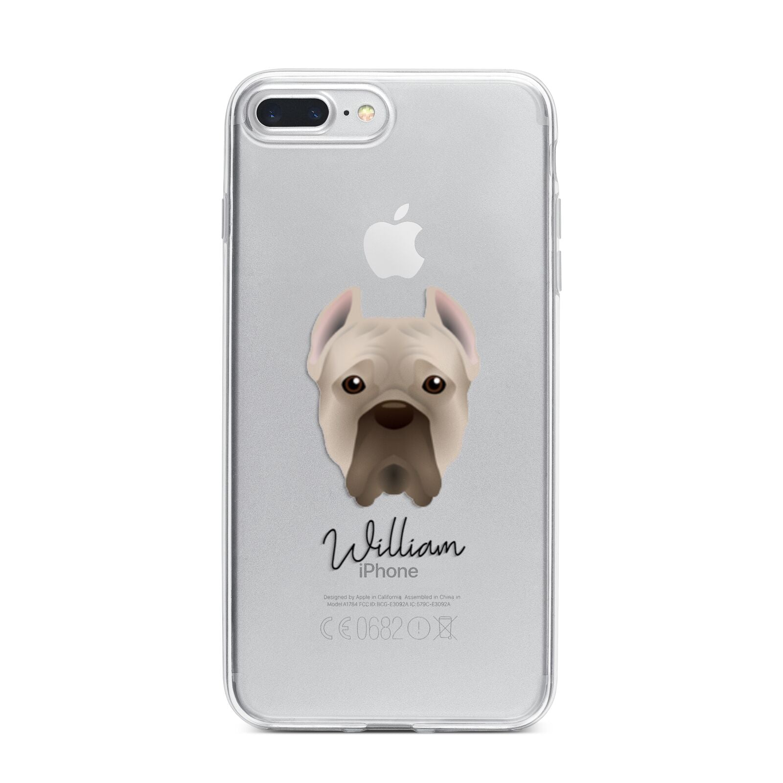 Cane Corso Italiano Personalised iPhone 7 Plus Bumper Case on Silver iPhone