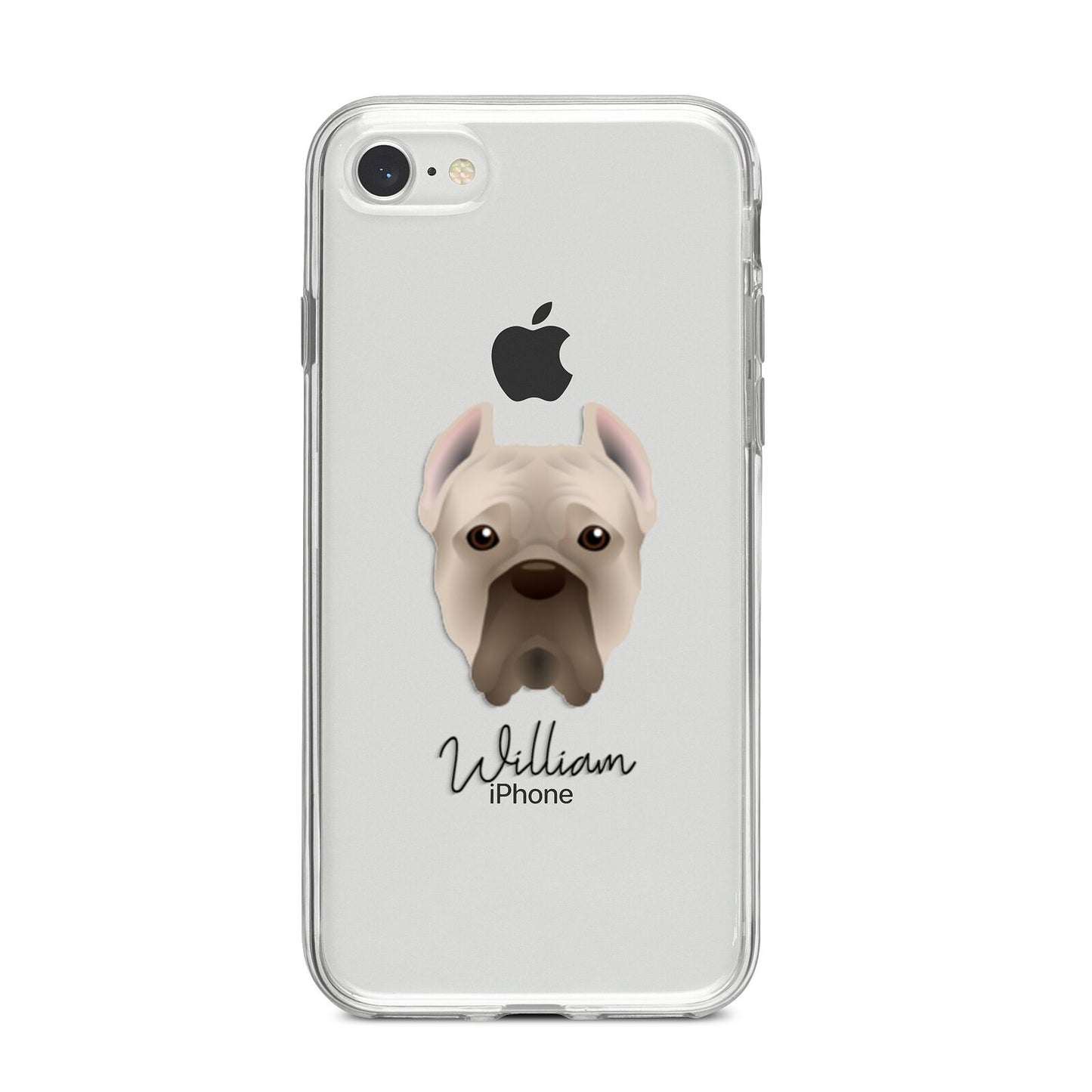 Cane Corso Italiano Personalised iPhone 8 Bumper Case on Silver iPhone