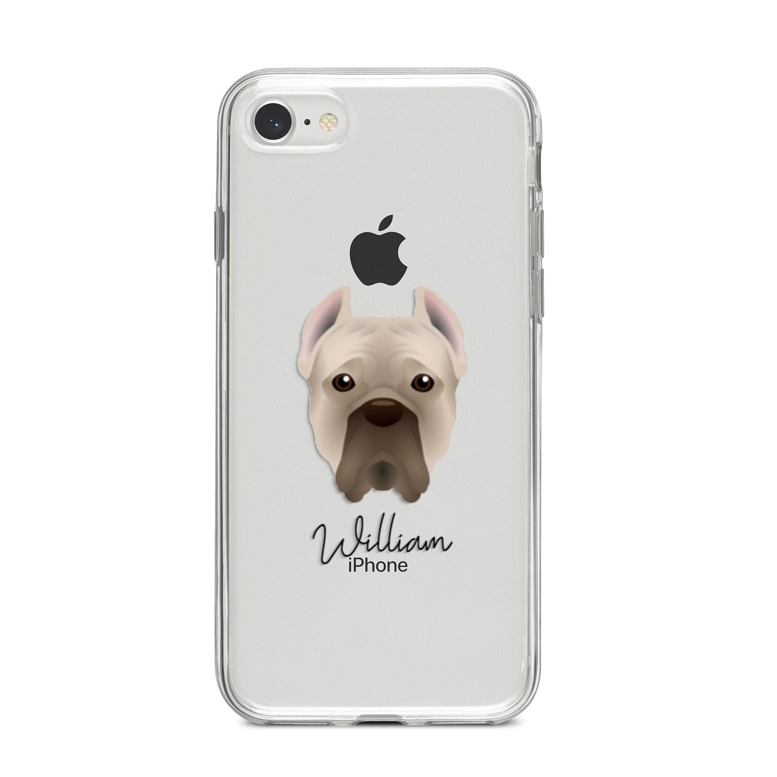 Cane Corso Italiano Personalised iPhone 8 Bumper Case on Silver iPhone