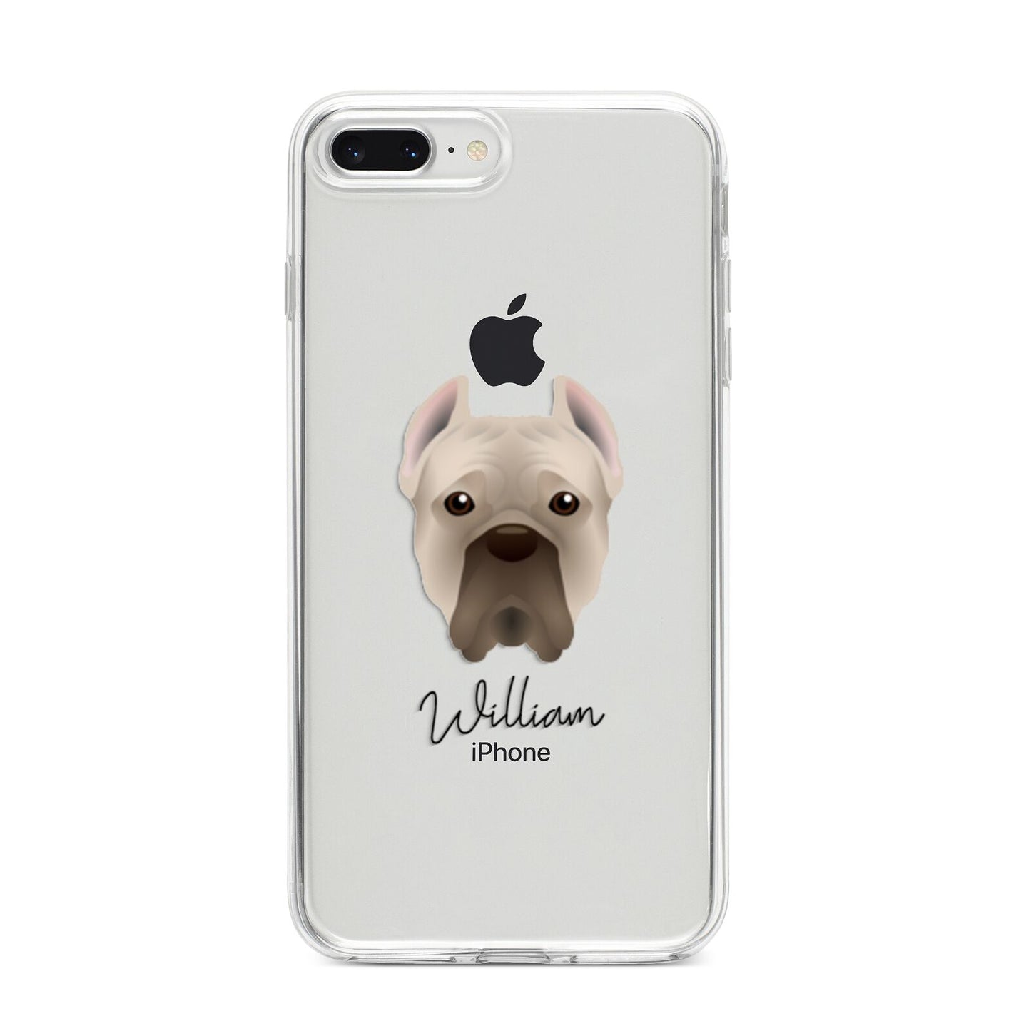 Cane Corso Italiano Personalised iPhone 8 Plus Bumper Case on Silver iPhone